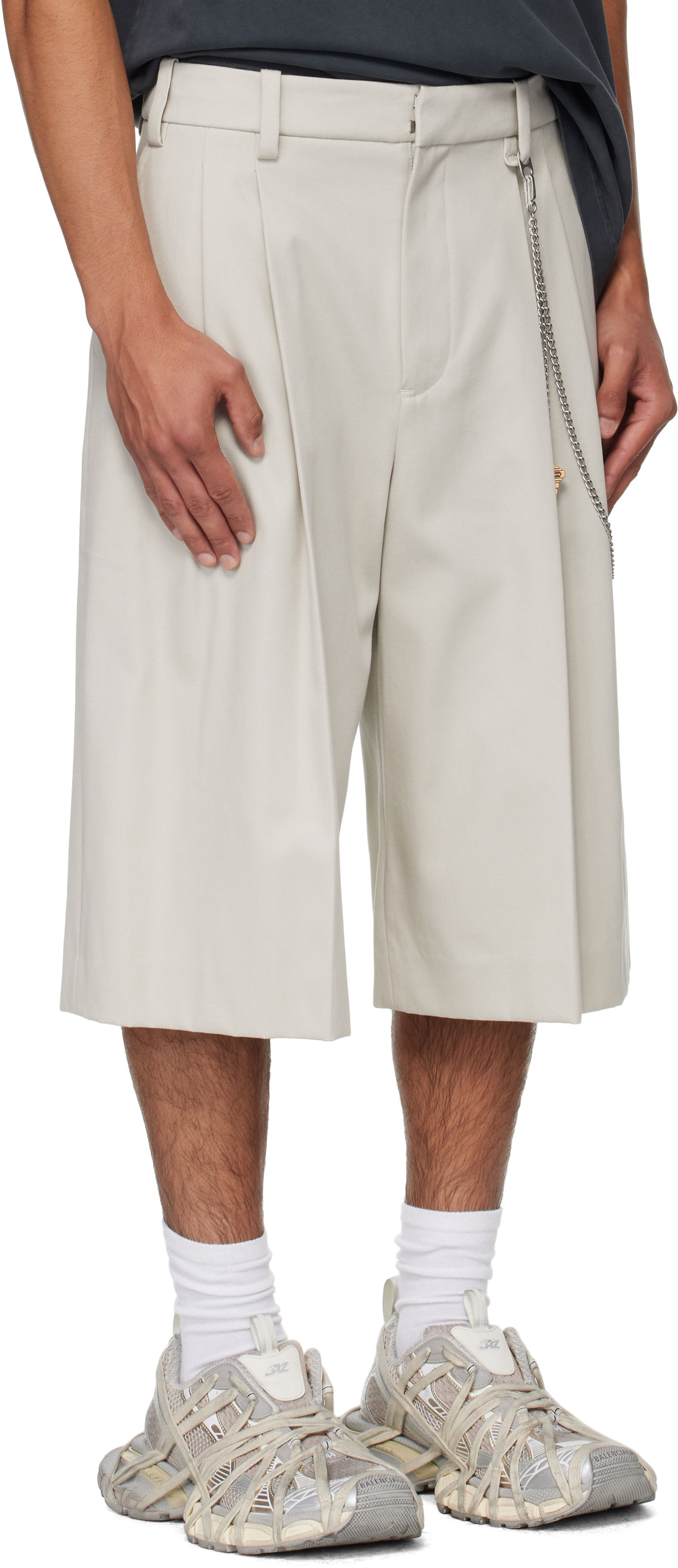 Shortsit Alexander Wang Alexander Wang Chain Tailored Shorts Beige | 6WC3254097, 1