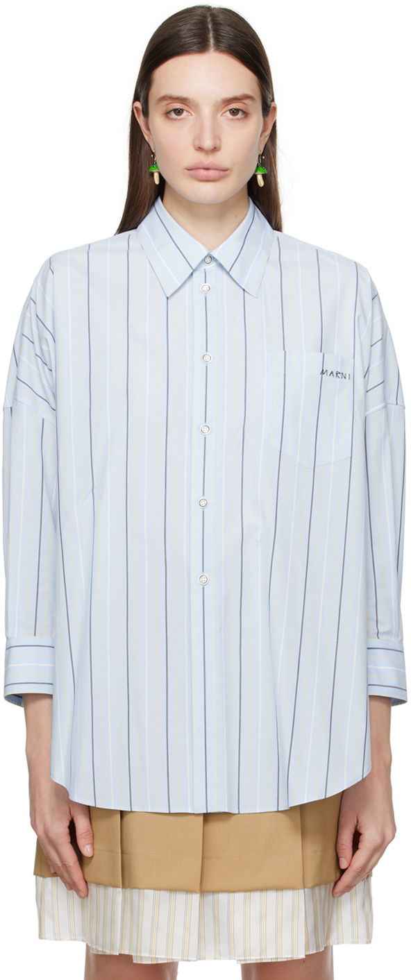 Paita Marni Striped Shirt Sininen | CAMA0567S0 UTC313