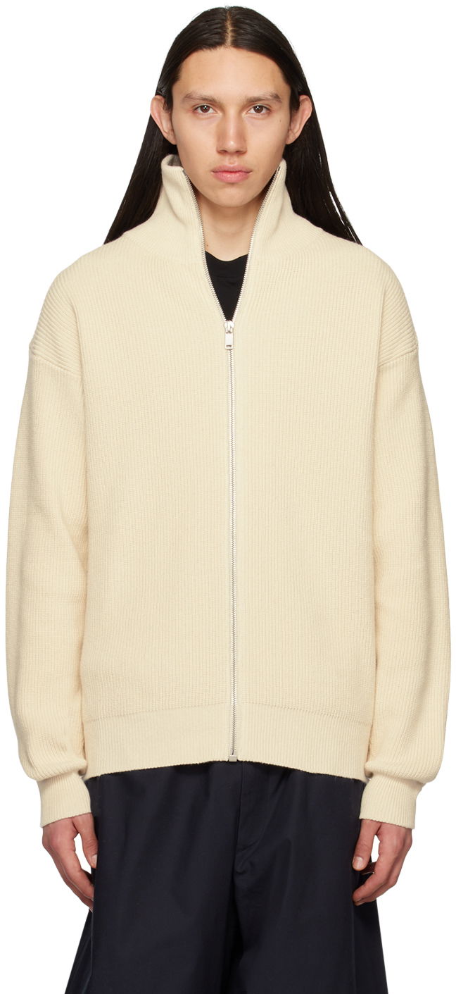 Villapaita Jil Sander Jil Sander Zip Cardigan Beige | J47HP0001_J15365