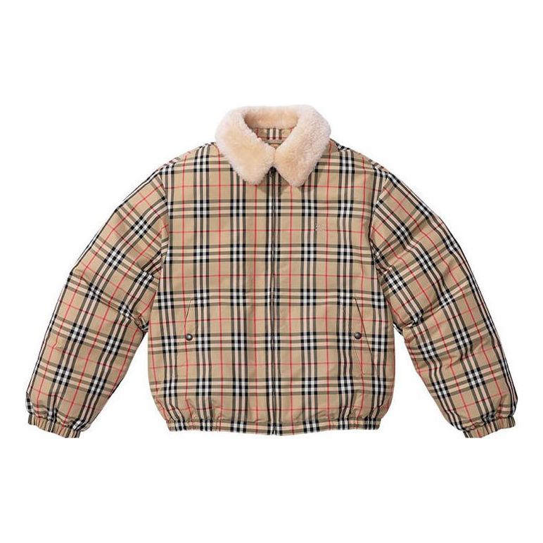Bomber-takki Supreme Shearling Collar Down Puffer Jacket by Supreme x Burberry Beige | SUP-SS22-157