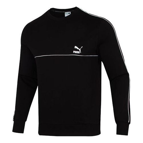 Villapaita Puma CLSx Piped Crew Sweatshirt Musta | 534157-01