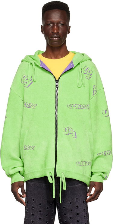 Huppari We11done We11done Viscose Zip-Up Hoodie Vihreä | WD-KJ1-22-616-U-LM, 0