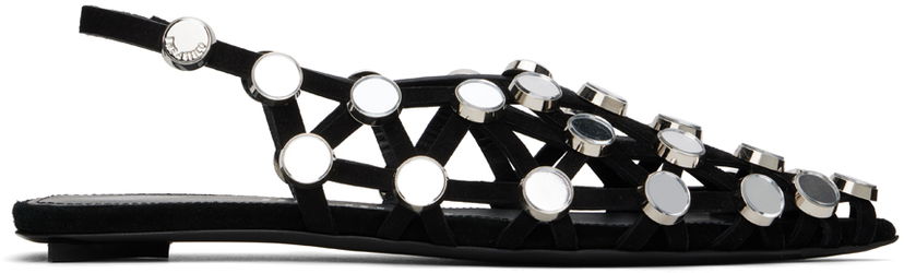 Asusteet The Attico Attico Grid Mirror Ballerina Flats Musta | 246WS801 L007SR