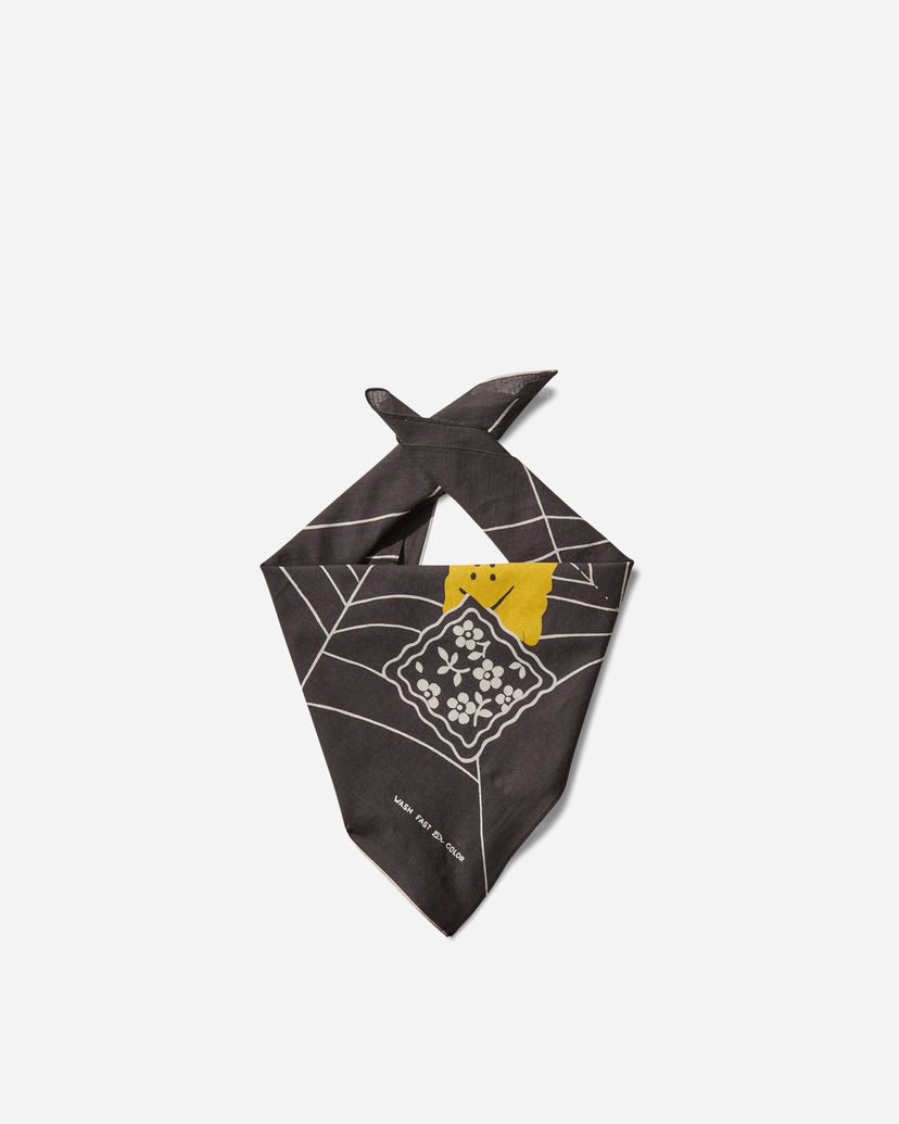 Huivi KAPITAL Fastcolor Selvedge Bandana Spider Peckish Musta | K2504BA529 BLACK
