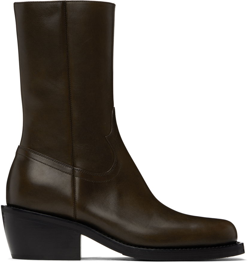 Tennarit ja kengät Dries Van Noten Dries Van Noten Mid-Calf Leather Boots Ruskea | MS242-753