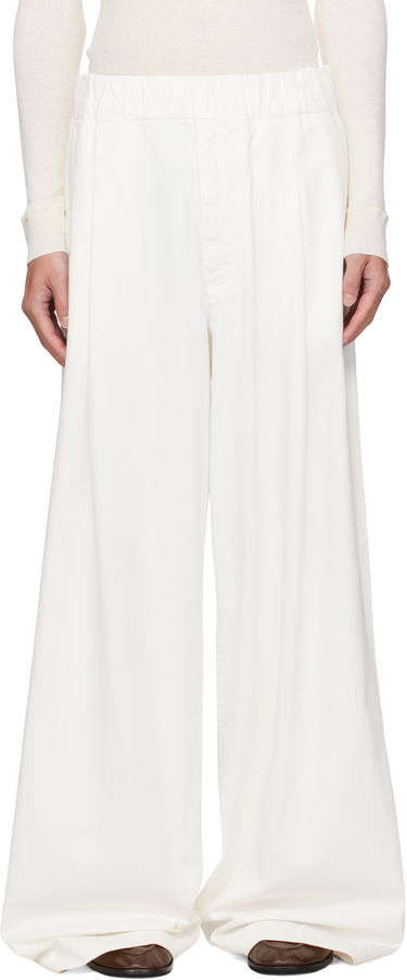 Housut ja farkut Dries Van Noten Dries Van Noten Drawstring Wide-Leg Pants Valkoinen | 252-020926-2382, 0