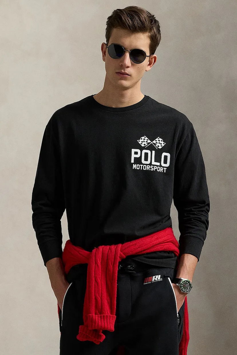 T-paita Polo by Ralph Lauren Polo Ralph Lauren Motorsport Long Sleeve T-Shirt Musta | 710972612