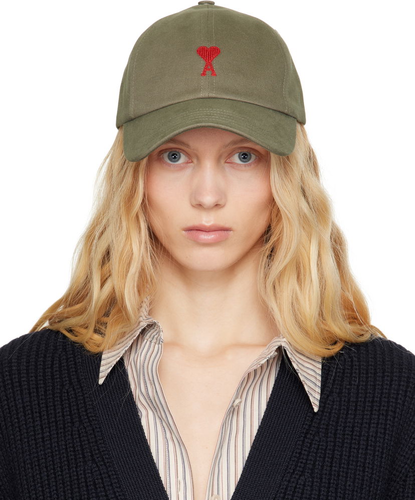 Korkki AMI AMI Paris Ami de Coeur Embroidered Cap Vihreä | UCP116.AW0041