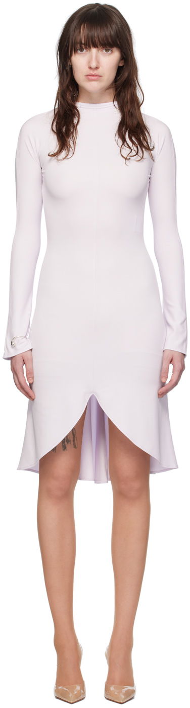 Mekko Courrèges Courrèges Midi Dress With Mock Neck Violetti | 224JRO412JS0066