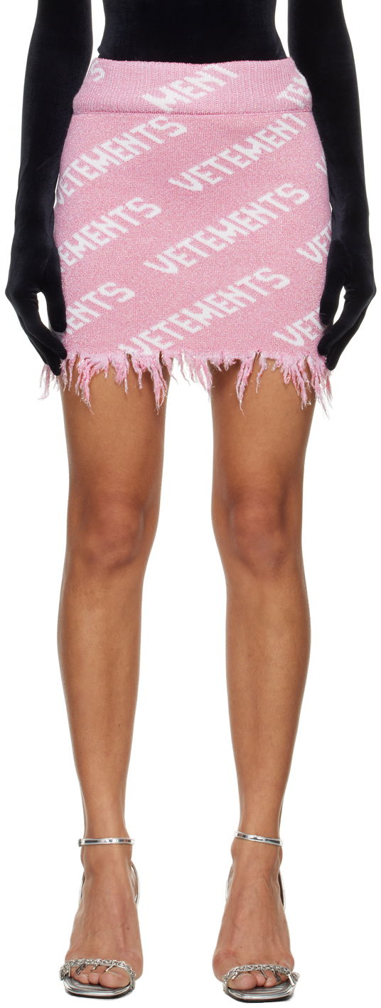 Hame VETEMENTS Monogram Miniskirt Vaaleanpunainen | WE64KN905P
