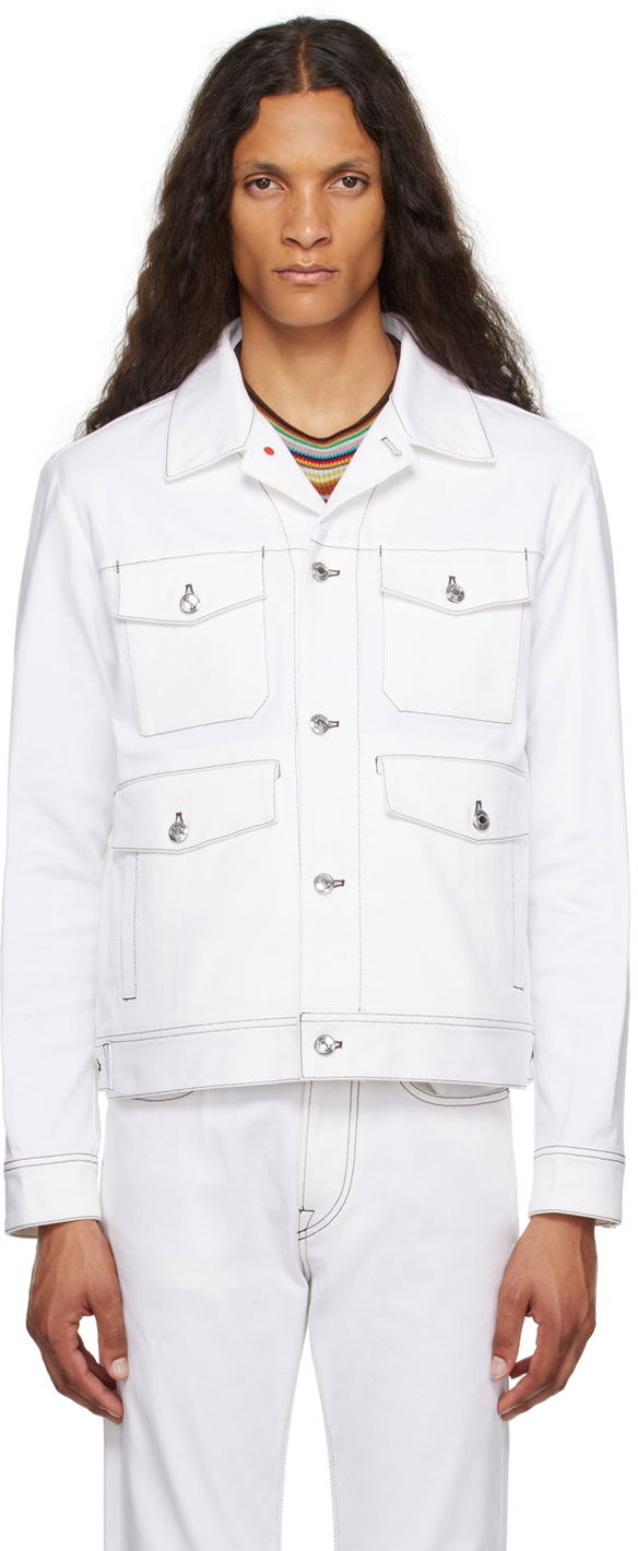 Takki Paul Smith Paul Smith Western Denim Jacket Valkoinen | M1R-530Y-L02116-01