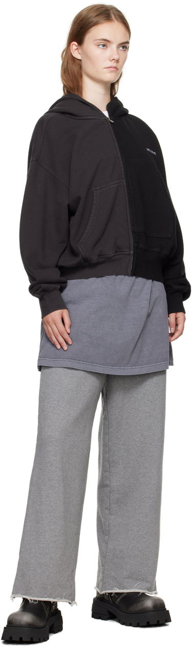 Huppari We11done Unbalance Zip-Up Hoodie Musta | WD-TJ2-24-816-U-MX, 3