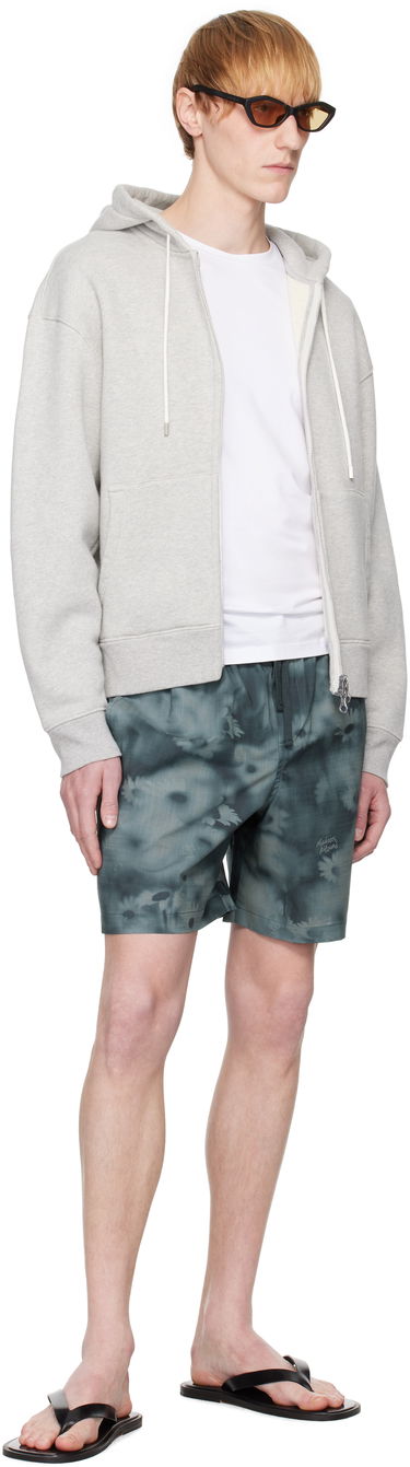 Shortsit MAISON KITSUNÉ Maison Kitsuné Printed Elasticated Shorts Vihreä | OM01407WW9054, 3