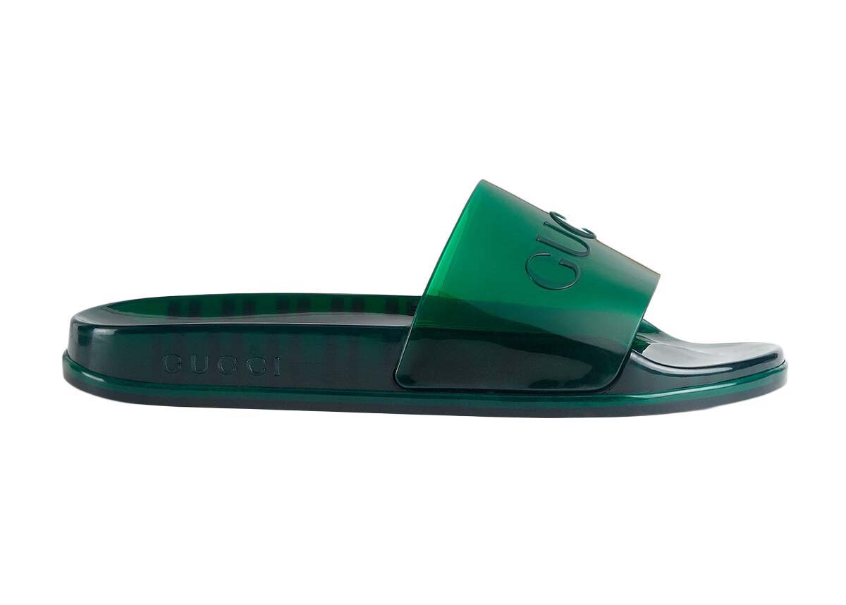 Tennarit ja kengät Gucci Rubber Slides Green Musta | 674163 J8700 8727, 0