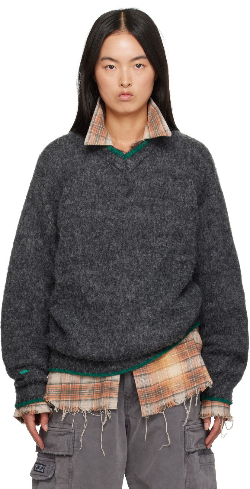 Villapaita ERL Overwashed Pilling Sweater Harmaa | ERL09N005