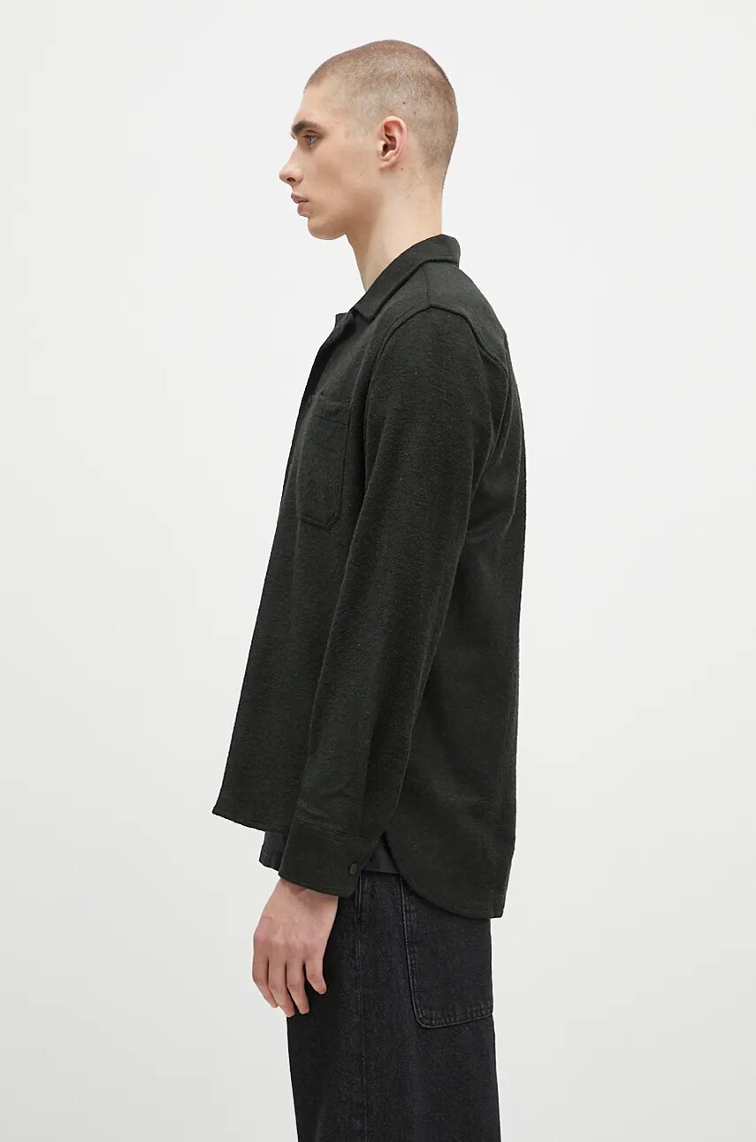 Paita Universal Works Universal Works Wool Blend Shirt, Regular Fit Vihreä | 31566.FOREST, 1