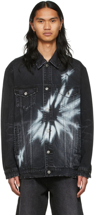 Takki We11done We11done Graphic Print Denim Jacket Musta | WD-DJ1-22-356-U-WB, 0