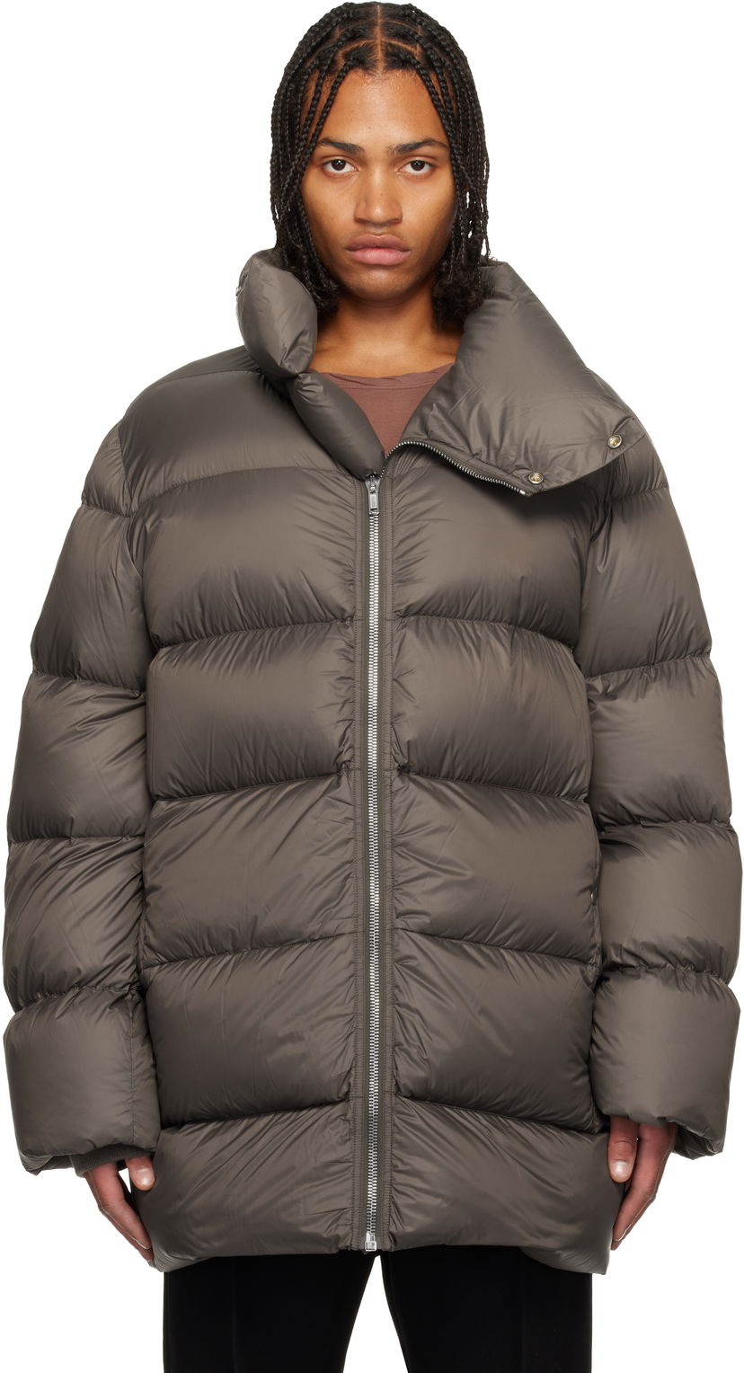 Puffer takki Rick Owens Rick Owens Concordians Turtle Neck Puffer Coat Ruskea | RU02E1791 NPD3