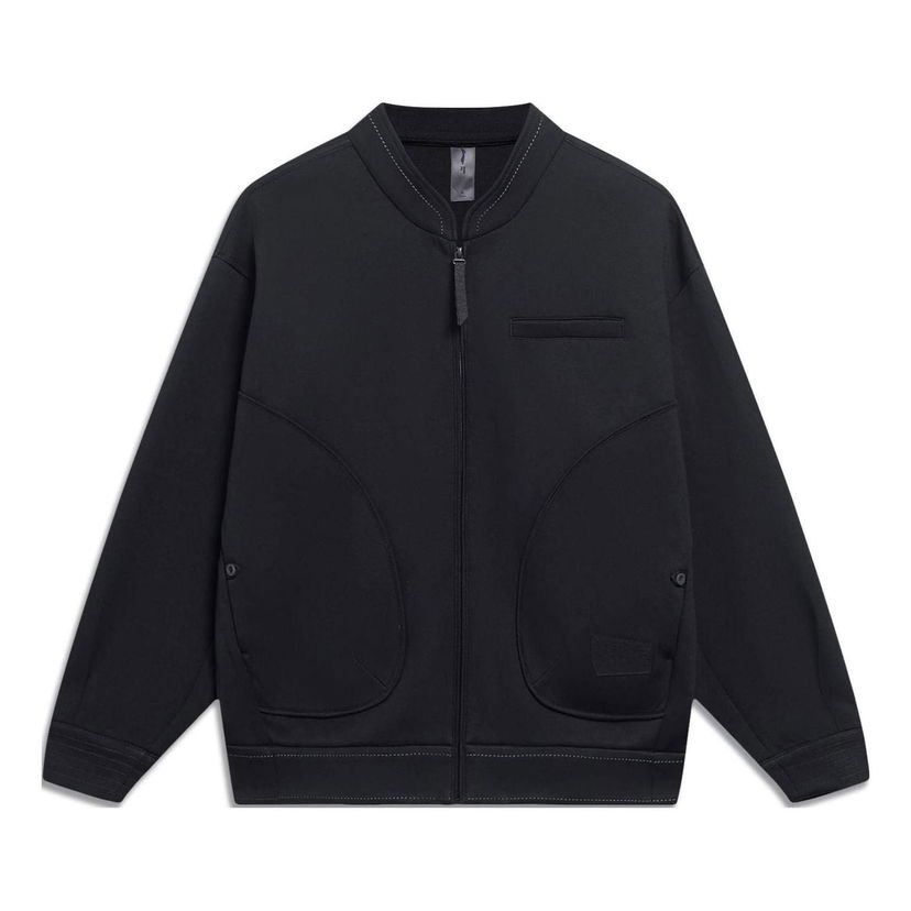 Takki Li-Ning Jackie Chan Knit Baseball Jacket Musta | AFDT113-1