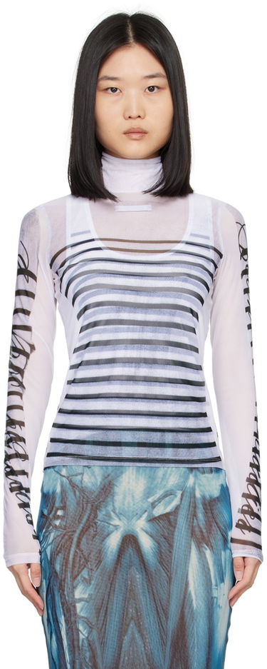 T-paita Jean Paul Gaultier Jean Paul Gaultier Striped Turtleneck Top Valkoinen | 24/30-F-TO198-J559-015900, 0