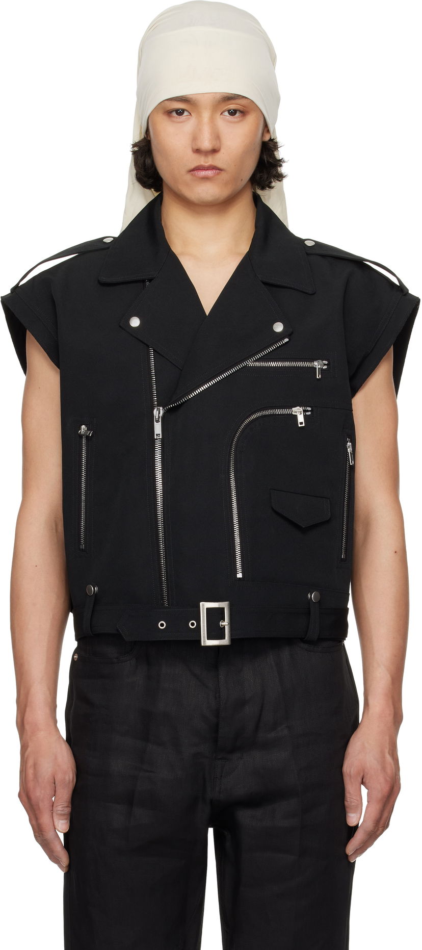 Liivi Rick Owens Rick Owens Bauhaus Stooges Cropped Vest Musta | RL01E5716 PCVS