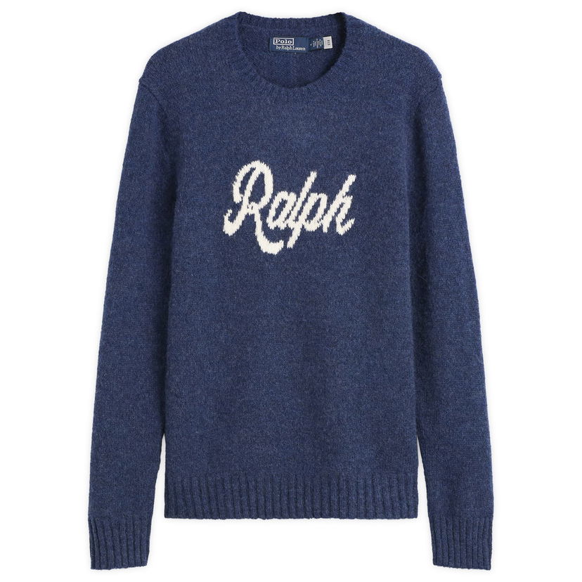 Villapaita Polo by Ralph Lauren Authentic Cursive Ralph Logo Knit Jumper Sininen | 710979098001-BLU