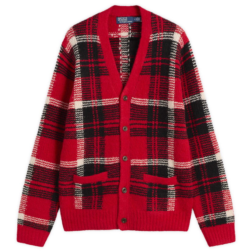 Villapaita Polo by Ralph Lauren Check Cardigan Monivärinen | 710980843001-Red