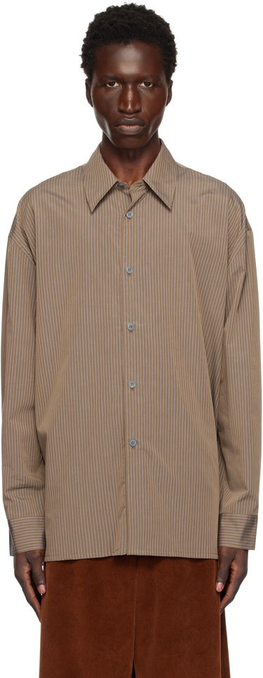 Paita Studio Nicholson Studio Nicholson Pinstripe Shirt Ruskea | STRIKE SNM - 1164, 0