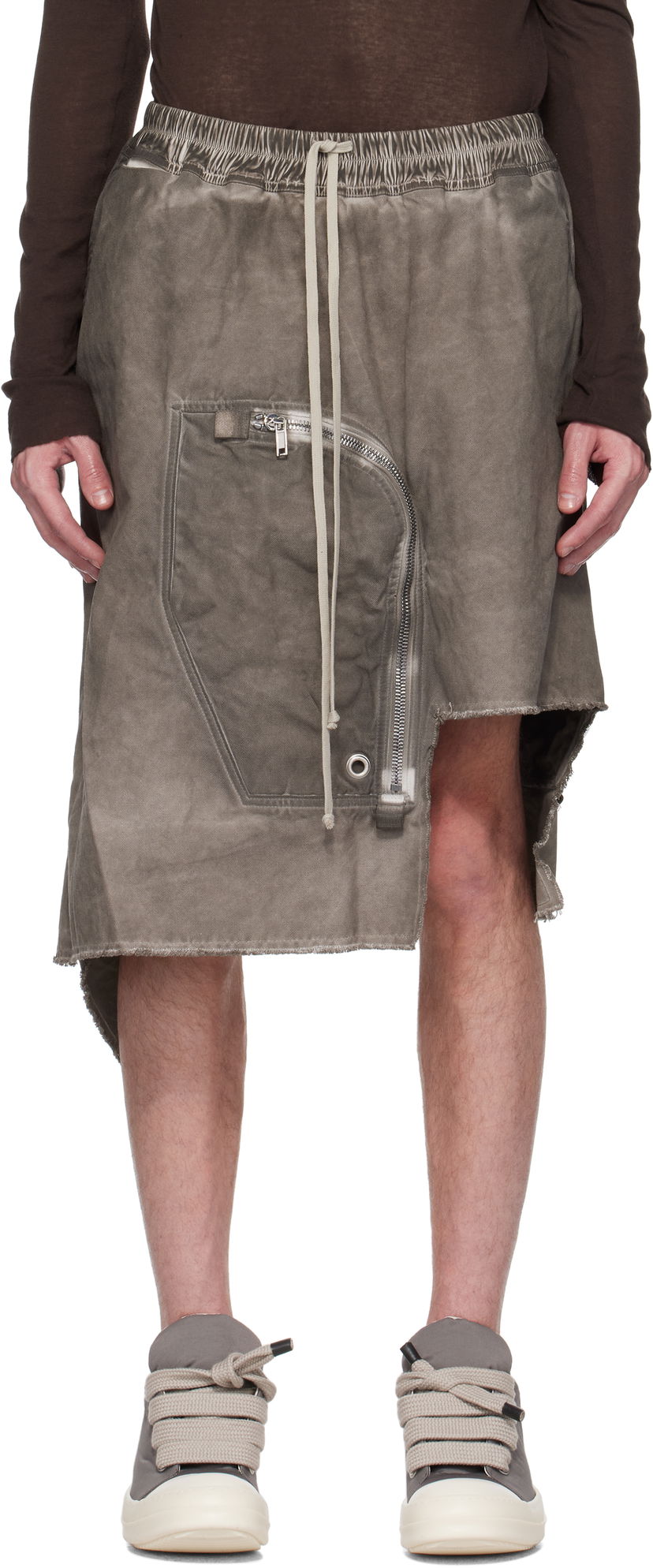 Hame Rick Owens Rick Owens DRKSHDW Hollywood Dracca Asymmetrical Skirt Harmaa | DU01E3384 CVS
