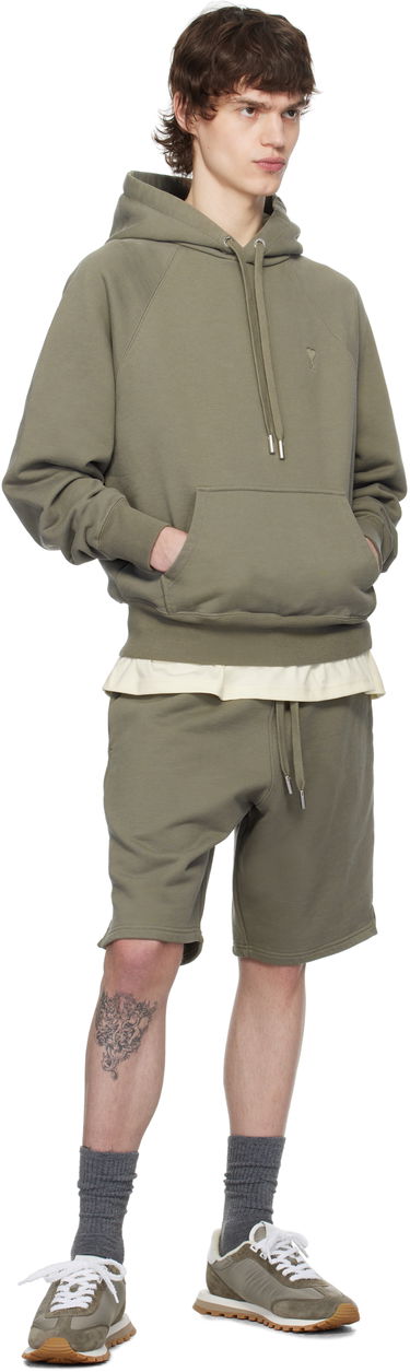 Huppari AMI AMI Paris Ami de Coeur Cotton Hoodie Vihreä | USW274.747, 3