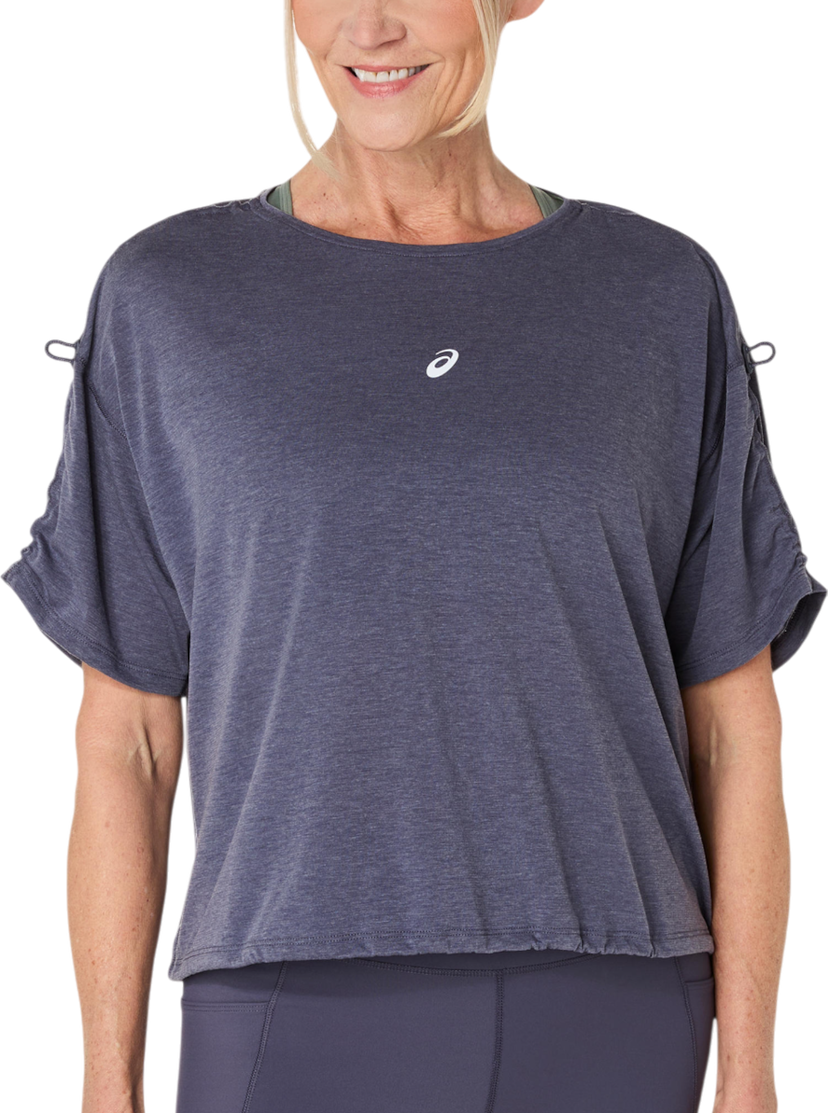 T-paita Asics Asics Nagino Run Adjustable Short Sleeve Top Tummansininen | 2012d140-500