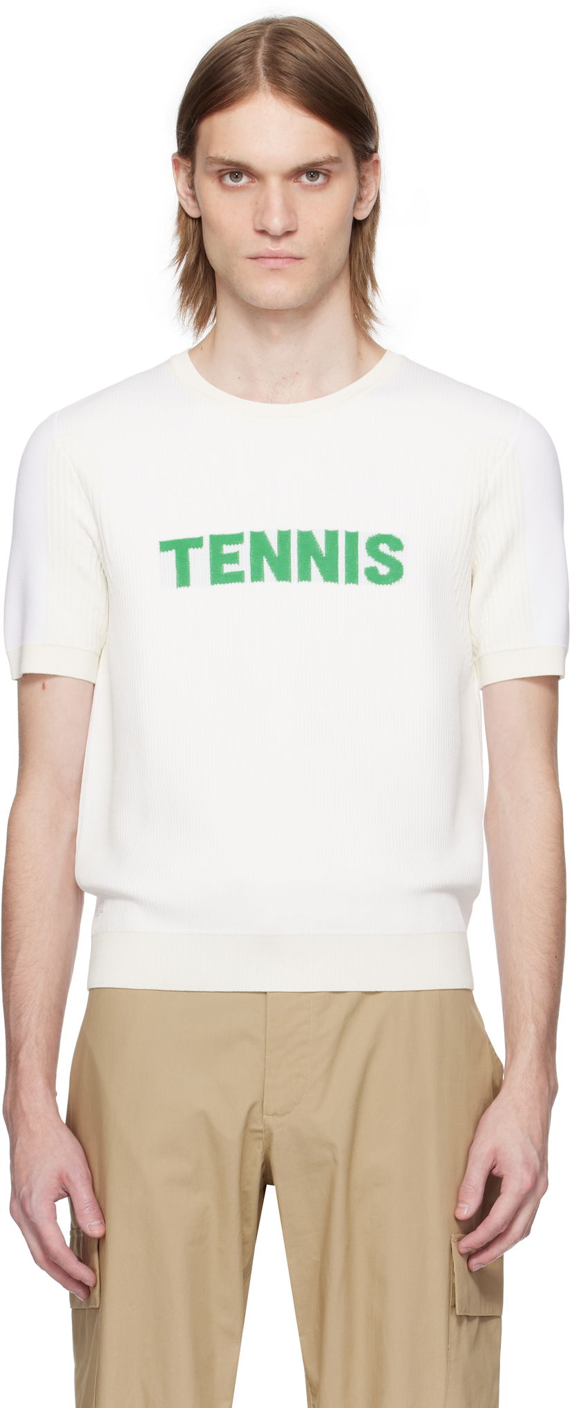 Villapaita Lacoste Lacoste Runway Graphic Knit T-Shirt Valkoinen | AH6765