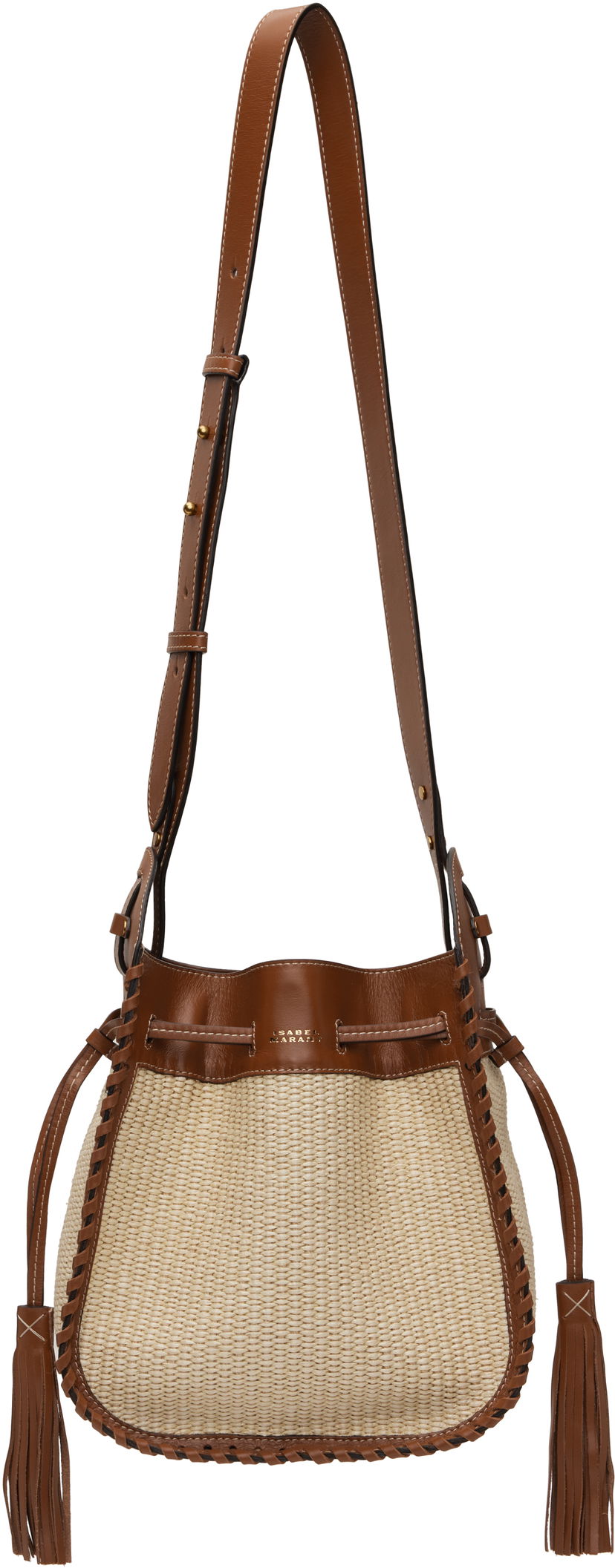 Käsilaukku ISABEL MARANT Isabel Marant Silao Raffia Shoulder Bag Beige | PP0306FB-C1X09M