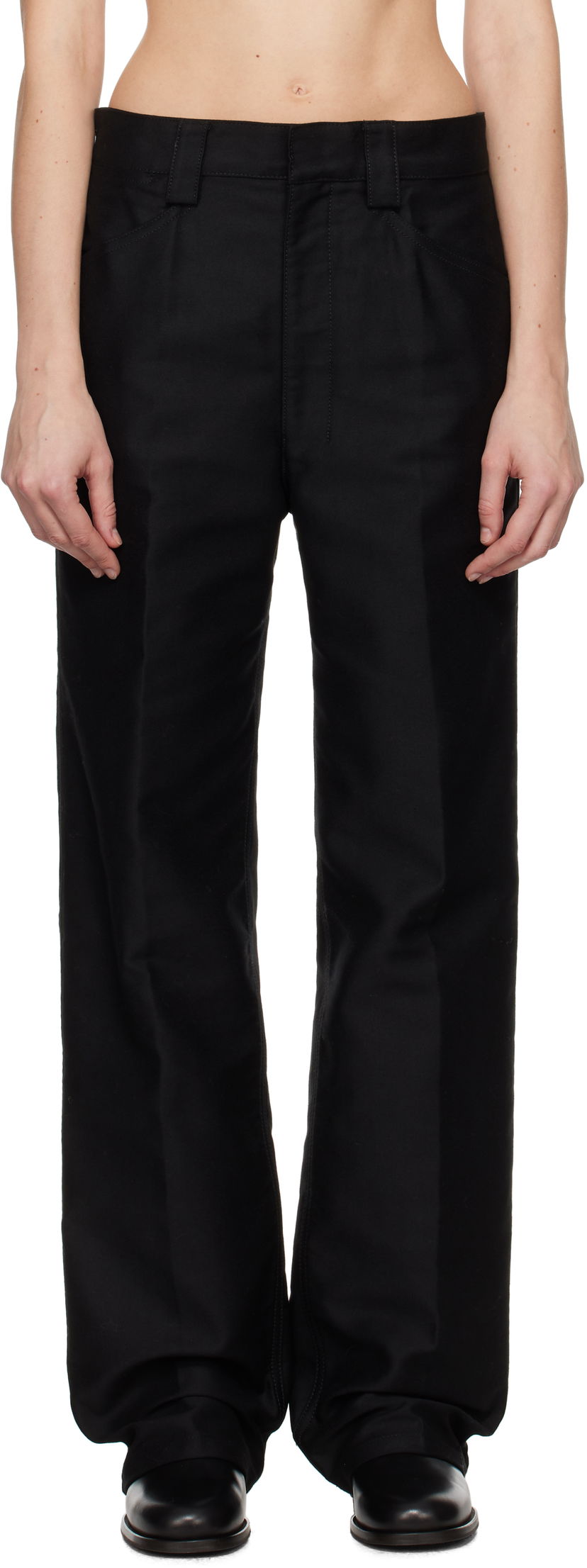 Housut LEMAIRE Lemaire Straight Trousers Musta | PA1119 LF1300