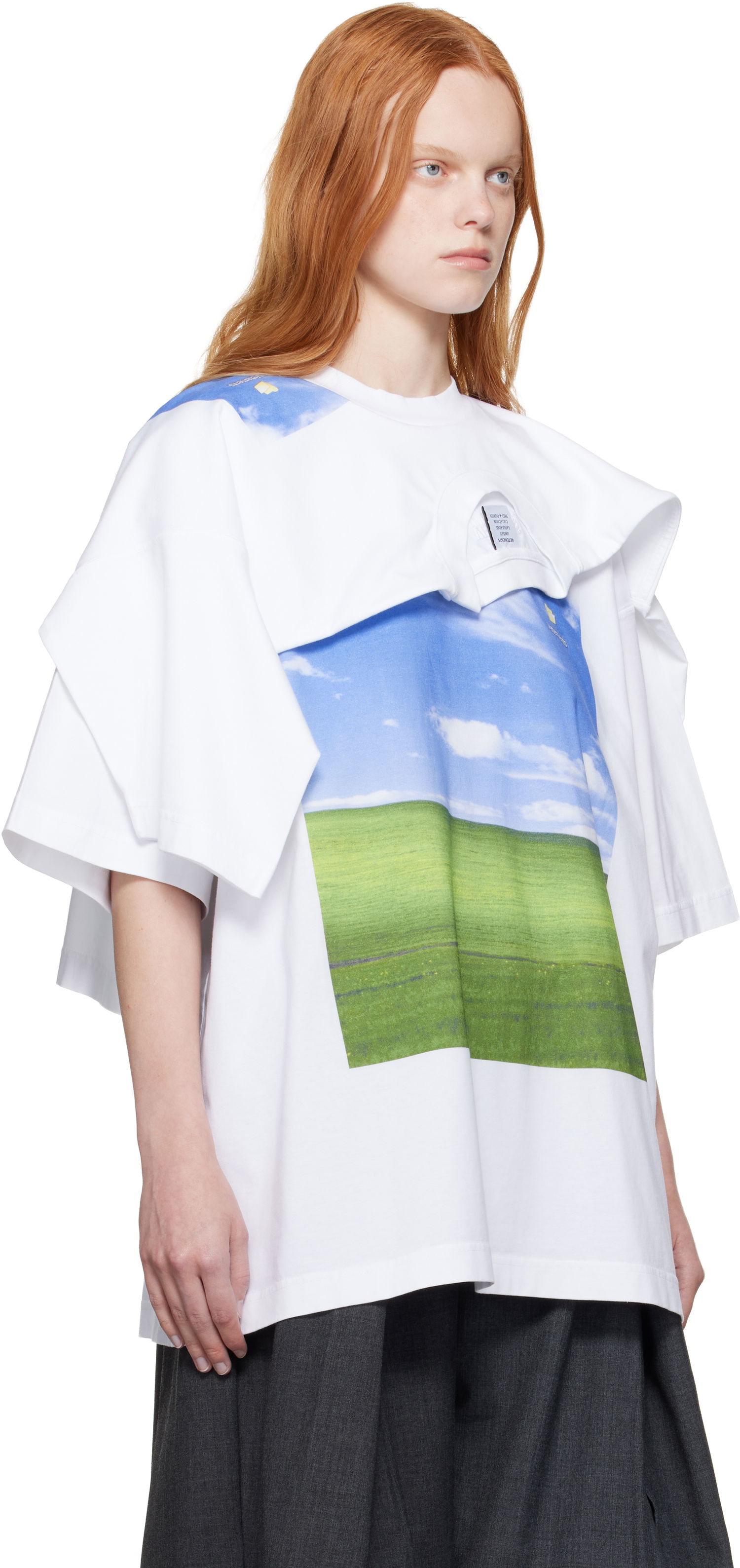 T-paita VETEMENTS Vetements Desktop Double Layered T-Shirt Valkoinen | UH76TR770W, 1