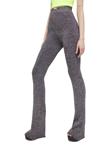 Housut GCDS Lurex Melange Knit Trousers Harmaa | SS23W680909