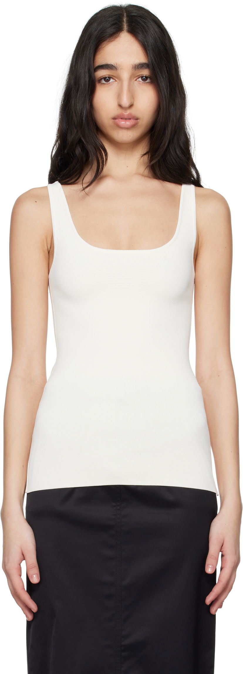 Tankkitoppi TOTEME TOTEME Compact Knit Tank Top Valkoinen | 252-WRT0504-YA0187