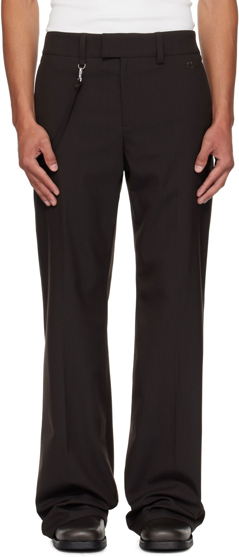 Housut Courrèges Courrèges Light Twill Bootcut Trousers Musta | 325CPA412PL0222