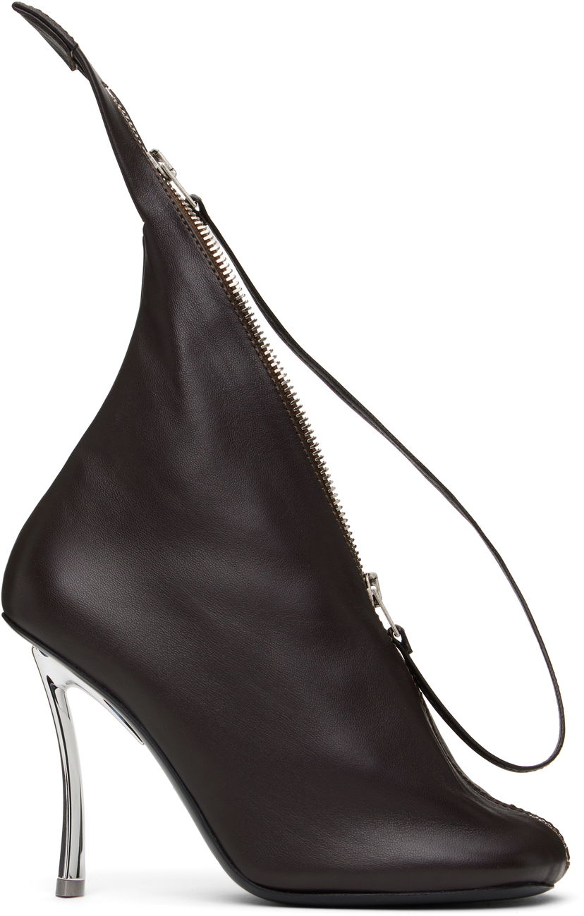 Asusteet Acne Studios Acne Studios Leather Zip Heels Ruskea | AD0784-