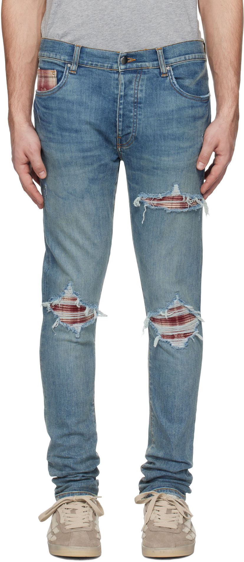 Jeans AMIRI Quad Plaid MX1 Jeans Sininen | AMDNSY1104