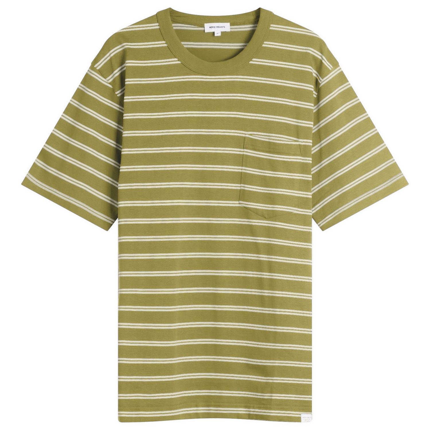 T-paita NORSE PROJECTS Holger Sailor Stripe Pocket T-Shirt, Size Large Vihreä | N01-0669-8037, 1
