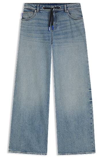 Jeans BOSS HUGO Baggy-Fit Jeans with Drawcord Sininen | 50546341