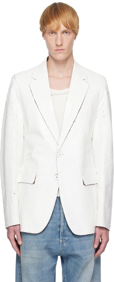 Takki Maison Margiela MM6 Maison Margiela Painted Blazer Valkoinen | SH2BN0010 M35437, 0