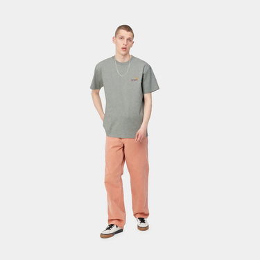 T-paita Carhartt WIP S/S American Script T-Shirt "Grey Heather" Harmaa | I029956_V6_XX, 1