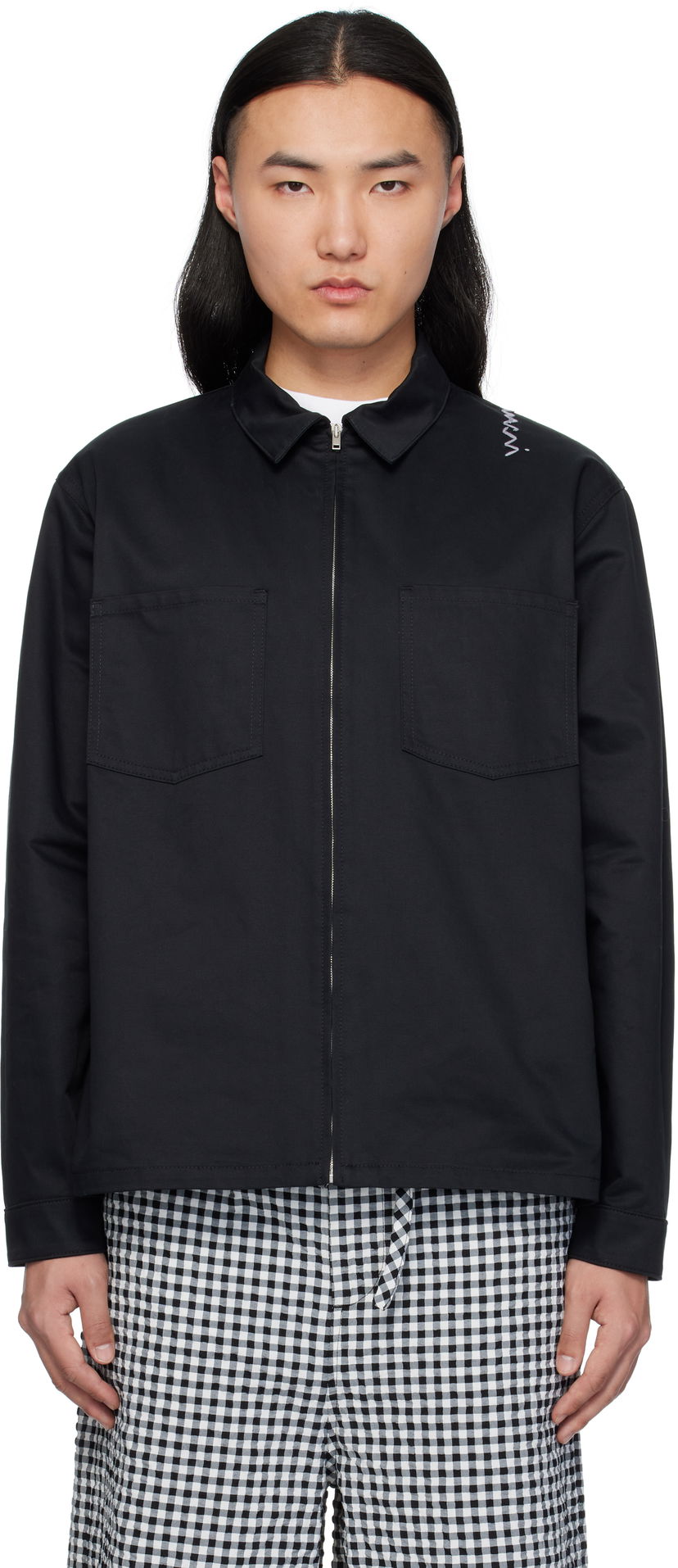 Paita Marni Marni Organic Cotton Zip-Up Shirt Musta | CUMU0297S0 UTC311