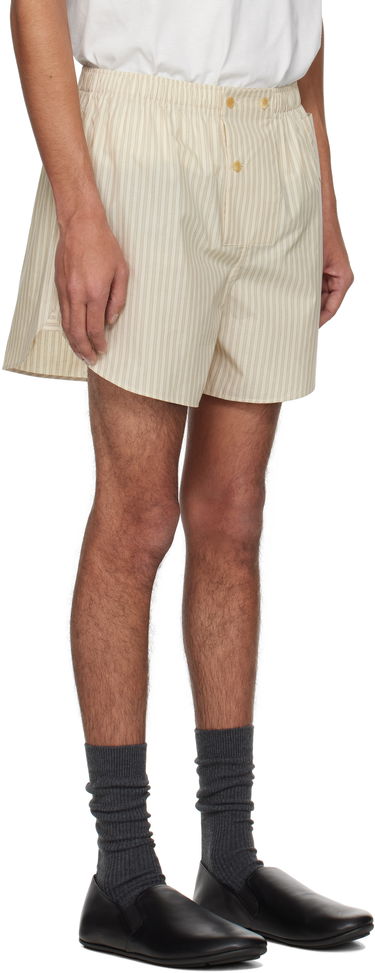 Nyrkkeilijät The Row The Row Nicasio Striped Shorts Beige | 892-W3585, 1