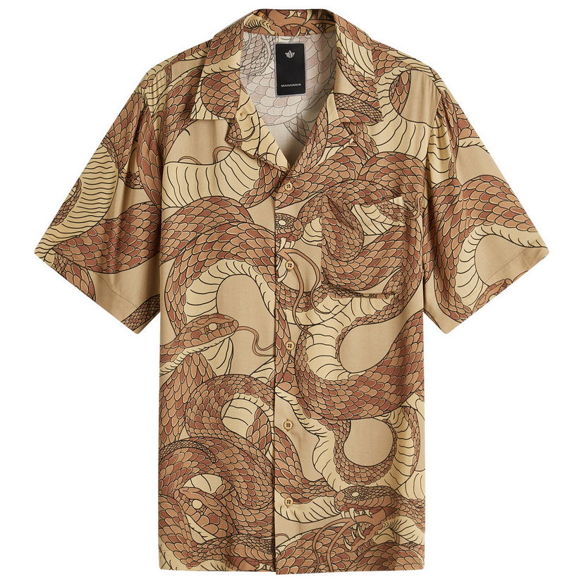 Paita Maharishi Maharishi Snakeskin Vacation Shirt, Size Large Beige | 1480-NTL