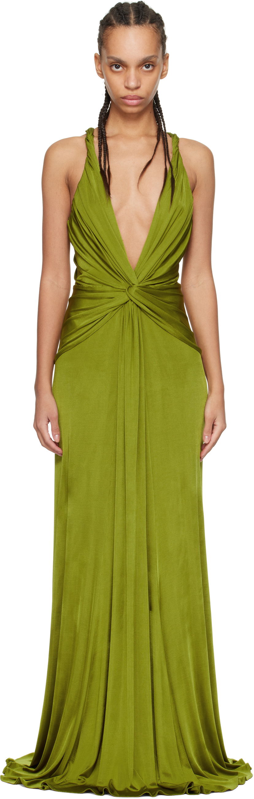Mekko Tom Ford Tom Ford V-Neck Criss-Cross Maxi Dress Vihreä | ABJ834-JEX114