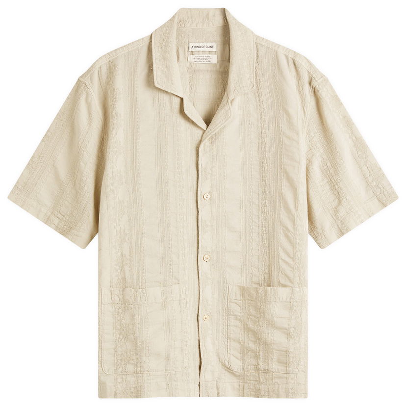 Paita A Kind of Guise A Kind of Guise Salvi Textured Shirt, Size Large Beige | 147-11702-817