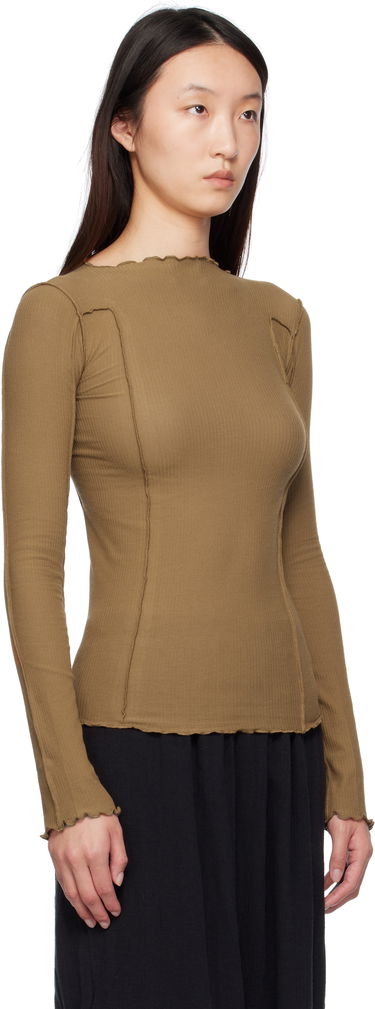 T-paita Baserange Baserange Omato Long Sleeve T-Shirt Ruskea | TTML-RB-SU25, 1